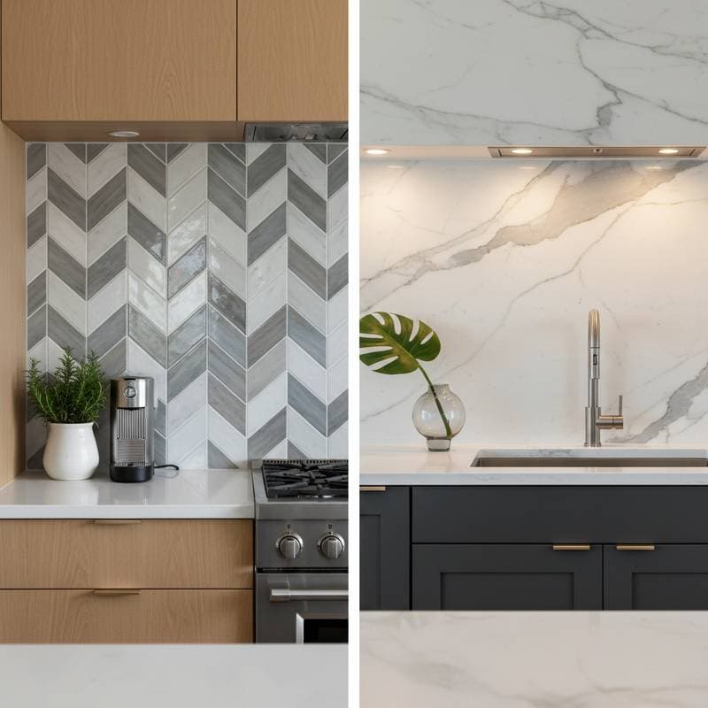 Featured image for Tile vs Slab Backsplash: Which Wins ROI in 2025