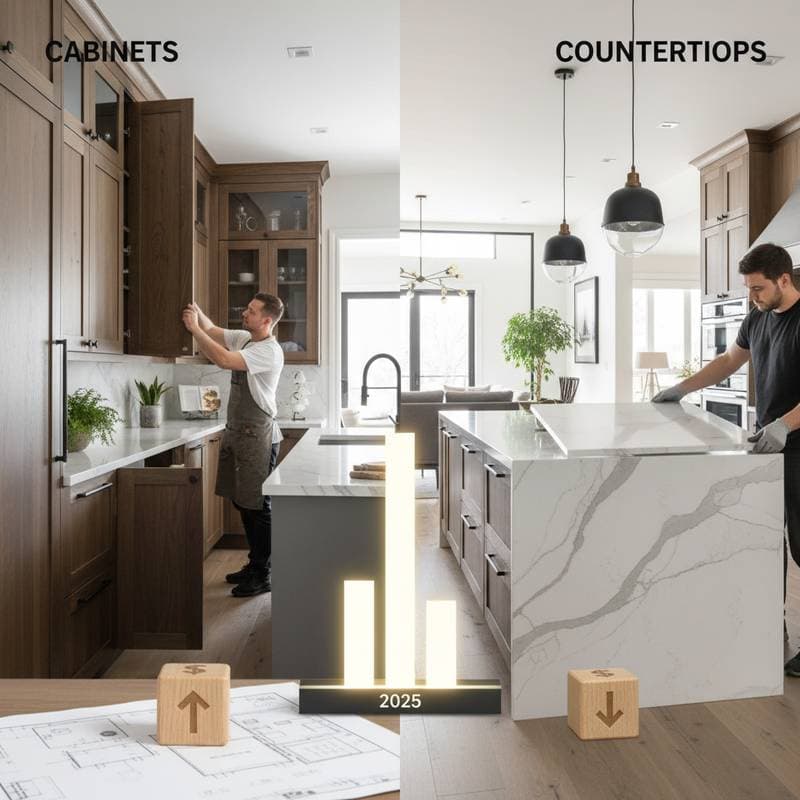 Featured image for Kitchen ROI 2025: Cabinets vs Countertops Value