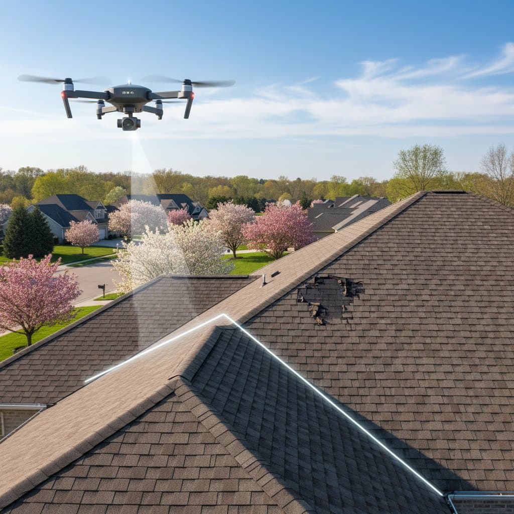 Featured image for Spring Drone Scans Catch Roof Damage Before It Spreads