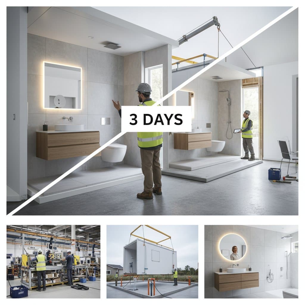 Featured image for Bathroom Reno in 3 Days With Prefab Pods