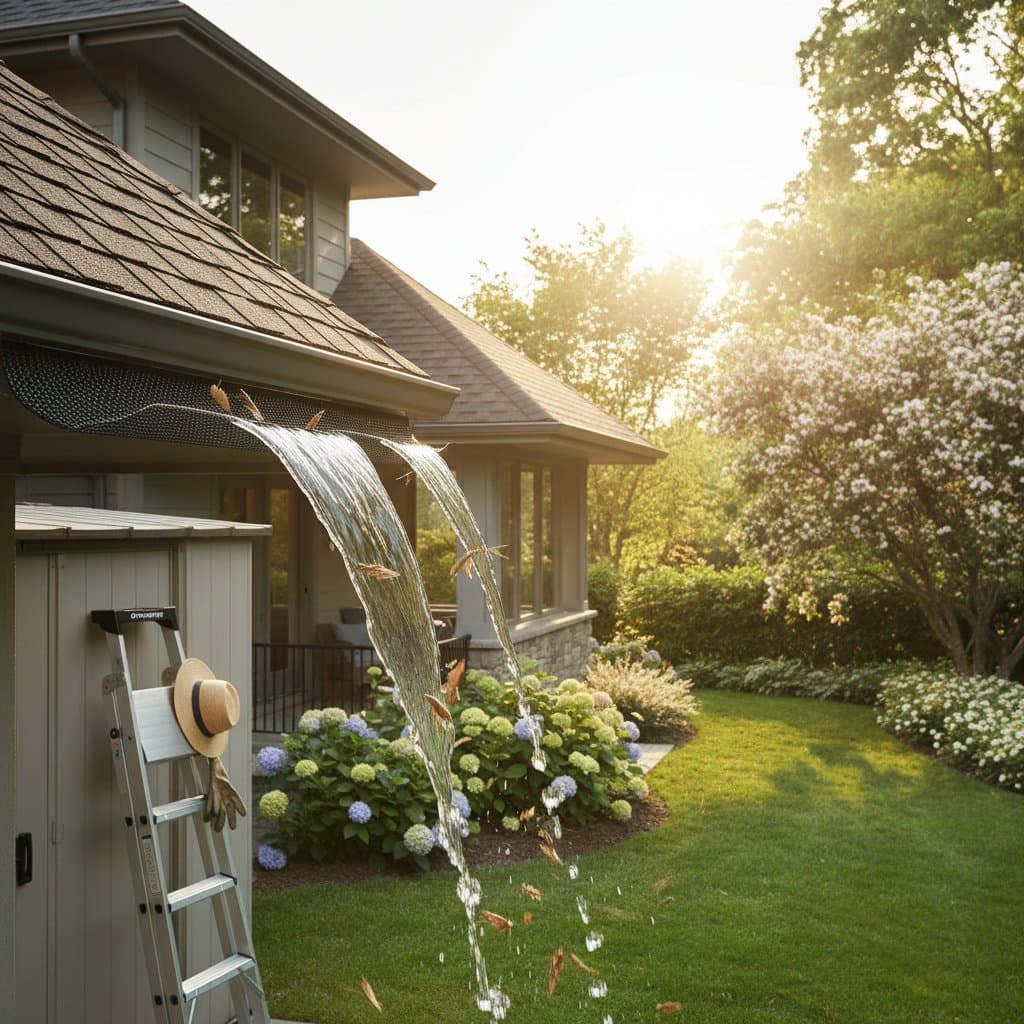 Featured image for Self-Cleaning Gutter Guards Cut Spring Ladder Work